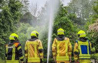 Übung: Wasserförderung aus Hydranten auf dem Schulgelände
